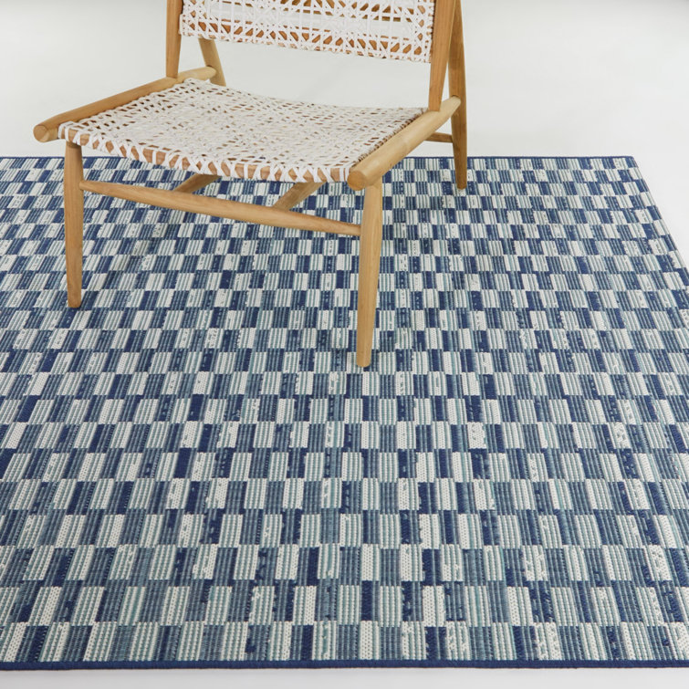 Blue/White Indoor/Outdoor Rug AllModern